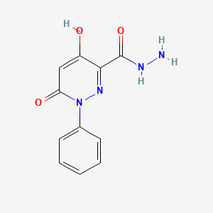 molecular formula C11H10N4O3 B1650989 6-Hydroxy-4-oxo-1-phenyl-pyridazine-3-carbohydrazide CAS No. 121582-92-1