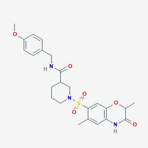 1-[(2,6-dimethyl-3-oxo-3,4-dihydro-2H-1,4-benzoxazin-7-yl)sulfonyl]-N-(4-methoxybenzyl)piperidine-3-carboxamide