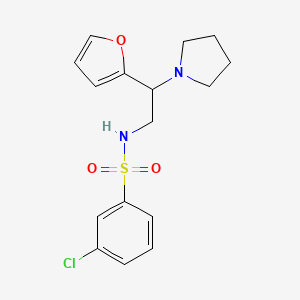 3-chloro-N-[2-(furan-2-yl)-2-pyrrolidin-1-ylethyl]benzenesulfonamide