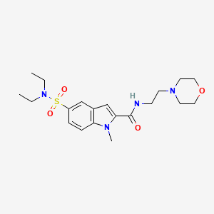 molecular formula C20H30N4O4S B1650996 5-[(diethylamino)sulfonyl]-1-methyl-N-(2-morpholin-4-ylethyl)-1H-indole-2-carboxamide CAS No. 1216605-58-1