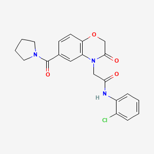molecular formula C21H20ClN3O4 B1650997 N-(2-chlorophenyl)-2-[3-oxo-6-(pyrrolidin-1-ylcarbonyl)-2,3-dihydro-4H-1,4-benzoxazin-4-yl]acetamide CAS No. 1216616-32-8
