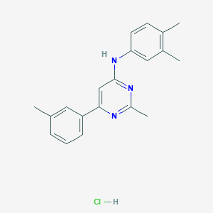 molecular formula C20H22ClN3 B1650999 N-(3,4-dimethylphenyl)-2-methyl-6-(3-methylphenyl)pyrimidin-4-amine;hydrochloride CAS No. 1216823-47-0