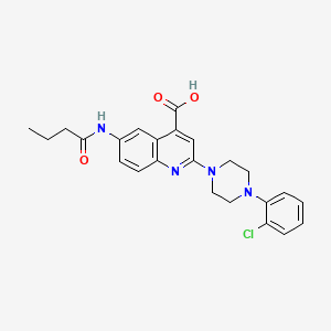 molecular formula C24H25ClN4O3 B1651003 6-(Butyrylamino)-2-[4-(2-chlorophenyl)piperazin-1-yl]quinoline-4-carboxylic acid CAS No. 1216952-11-2