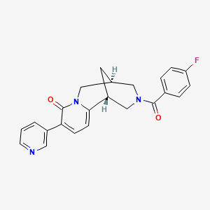 molecular formula C23H20FN3O2 B1651007 (1R,9S)-11-(4-Fluorobenzoyl)-5-pyridin-3-yl-7,11-diazatricyclo[7.3.1.02,7]trideca-2,4-dien-6-one CAS No. 1217449-48-3
