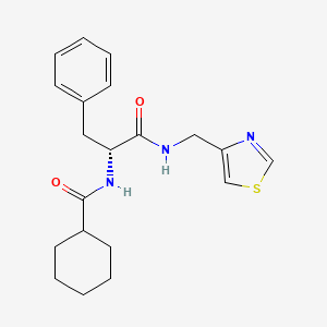 molecular formula C20H25N3O2S B1651010 N-[(2R)-1-oxo-3-phenyl-1-(1,3-thiazol-4-ylmethylamino)propan-2-yl]cyclohexanecarboxamide CAS No. 1217610-40-6