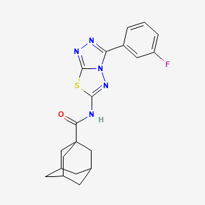 molecular formula C20H20FN5OS B1651025 N-[3-(3-fluorophenyl)[1,2,4]triazolo[3,4-b][1,3,4]thiadiazol-6-yl]adamantane-1-carboxamide CAS No. 1217774-72-5