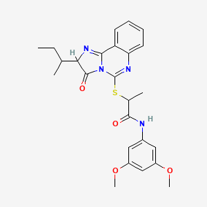 molecular formula C25H28N4O4S B1651026 2-[(2-butan-2-yl-3-oxo-2H-imidazo[1,2-c]quinazolin-5-yl)sulfanyl]-N-(3,5-dimethoxyphenyl)propanamide CAS No. 1217789-00-8
