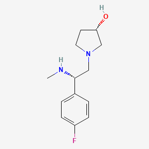 molecular formula C13H19FN2O B1651031 (3S)-1-[(2S)-2-(4-fluorophenyl)-2-(methylamino)ethyl]pyrrolidin-3-ol CAS No. 1217977-07-5