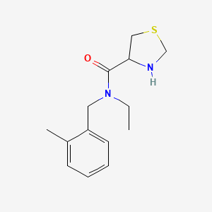 N-ethyl-N-[(2-methylphenyl)methyl]-1,3-thiazolidine-4-carboxamide