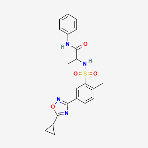 molecular formula C21H22N4O4S B1651037 4-(2-cyclopropyl-1,3-thiazol-4-yl)-N-(2-ethylphenyl)benzamide CAS No. 1219168-34-9