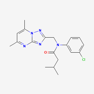 N-(3-chlorophenyl)-N-[(5,7-dimethyl[1,2,4]triazolo[1,5-a]pyrimidin-2-yl)methyl]-3-methylbutanamide