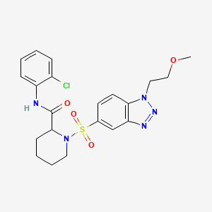 molecular formula C21H24ClN5O4S B1651045 N-(2-chlorophenyl)-1-{[1-(2-methoxyethyl)-1H-1,2,3-benzotriazol-5-yl]sulfonyl}piperidine-2-carboxamide CAS No. 1219375-50-4