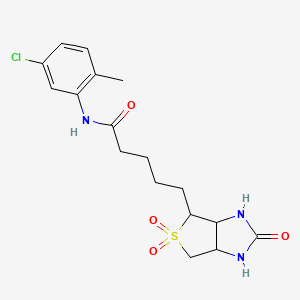 molecular formula C17H22ClN3O4S B1651049 N-(5-chloro-2-methylphenyl)-5-{2,5,5-trioxo-hexahydro-1H-5lambda6-thieno[3,4-d]imidazolidin-4-yl}pentanamide CAS No. 1219389-97-5