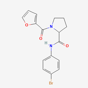 molecular formula C16H15BrN2O3 B1651051 N-(4-bromophenyl)-1-(furan-2-carbonyl)pyrrolidine-2-carboxamide CAS No. 1219403-63-0
