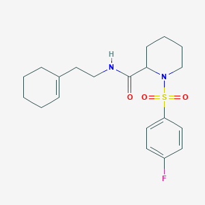 molecular formula C20H27FN2O3S B1651054 N-(2-cyclohex-1-en-1-ylethyl)-1-[(4-fluorophenyl)sulfonyl]piperidine-2-carboxamide CAS No. 1219406-32-2
