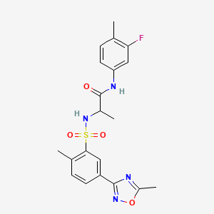 ethyl 5-({(4-methoxybenzyl)[(2,4,5-trimethylphenyl)sulfonyl]amino}methyl)-3,4-dimethyl-1H-pyrrole-2-carboxylate