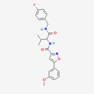 molecular formula C23H24FN3O4 B1651059 N-(1-{[(4-fluorobenzyl)amino]carbonyl}-2-methylpropyl)-5-(3-methoxyphenyl)-3-isoxazolecarboxamide CAS No. 1219421-13-2