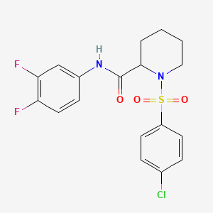 B1651060 1-[(4-chlorophenyl)sulfonyl]-N-(3,4-difluorophenyl)piperidine-2-carboxamide CAS No. 1219422-06-6