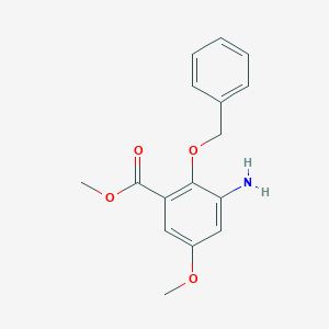 molecular formula C16H17NO4 B1651070 Methyl 3-amino-5-methoxy-2-phenylmethoxybenzoate CAS No. 1221824-88-9
