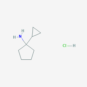 molecular formula C8H16ClN B1651071 1-Cyclopropylcyclopentan-1-amine;hydrochloride CAS No. 1222098-11-4