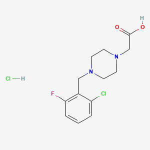 molecular formula C13H17Cl2FN2O2 B1651072 2-(4-(2-Chloro-6-fluorobenzyl)piperazin-1-yl)acetic acid hydrochloride CAS No. 1222197-49-0