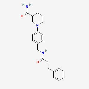 molecular formula C22H27N3O2 B1651076 1-[4-[(3-Phenylpropanoylamino)methyl]phenyl]piperidine-3-carboxamide CAS No. 1223490-46-7