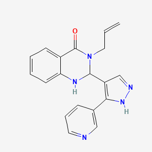 molecular formula C19H17N5O B1651079 3-(prop-2-en-1-yl)-2-[3-(pyridin-3-yl)-1H-pyrazol-4-yl]-1,2,3,4-tetrahydroquinazolin-4-one CAS No. 1223638-11-6