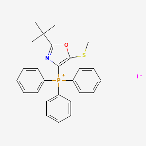 molecular formula C26H27INOPS B1651084 (2-(tert-Butyl)-5-(methylthio)oxazol-4-yl)triphenylphosphonium iodide CAS No. 122418-68-2