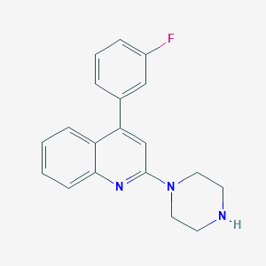 molecular formula C19H18FN3 B1651107 4-(3-Fluorophenyl)-2-piperazin-1-ylquinoline CAS No. 1228183-74-1