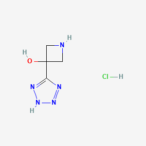 molecular formula C4H8ClN5O B1651117 3-(1H-1,2,3,4-tetrazol-5-yl)azetidin-3-ol hydrochloride CAS No. 1229705-32-1