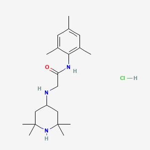 molecular formula C20H34ClN3O B1651118 Acetamide, 2-((2,2,6,6-tetramethyl-4-piperidinyl)amino)-N-(2,4,6-trimethylphenyl)-, monohydrochloride CAS No. 123202-91-5