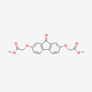 molecular formula C19H16O7 B1651125 Acetic acid, 2,2'-((9-oxo-9H-fluorene-2,7-diyl)bis(oxy))bis-, dimethyl ester CAS No. 123305-05-5