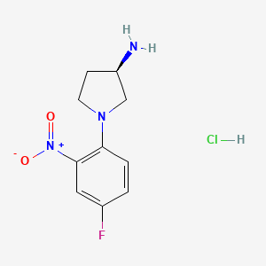 molecular formula C10H13ClFN3O2 B1651128 (R)-1-(4-Fluoro-2-nitrophenyl)pyrrolidin-3-amine hydrochloride CAS No. 1233859-87-4