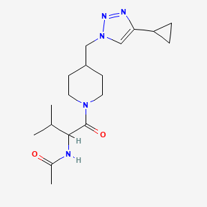 molecular formula C18H29N5O2 B1651143 N-[1-({4-[(4-cyclopropyl-1H-1,2,3-triazol-1-yl)methyl]piperidin-1-yl}carbonyl)-2-methylpropyl]acetamide CAS No. 1236256-47-5