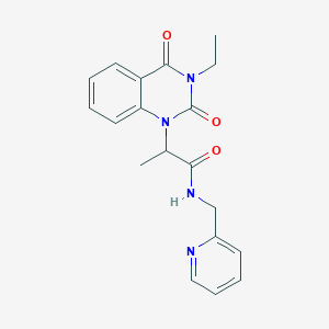 molecular formula C19H20N4O3 B1651149 2-[3-ethyl-2,4-dioxo-3,4-dihydro-1(2H)-quinazolinyl]-N~1~-(2-pyridylmethyl)propanamide CAS No. 1236260-90-4