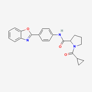 molecular formula C22H21N3O3 B1651157 N-[4-(1,3-benzoxazol-2-yl)phenyl]-1-(cyclopropylcarbonyl)prolinamide CAS No. 1236267-65-4