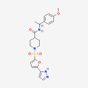 molecular formula C22H26N4O5S B1651164 N-[1-(4-methoxyphenyl)ethyl]-1-{[5-(1H-pyrazol-5-yl)-2-furyl]sulfonyl}piperidine-4-carboxamide CAS No. 1238343-45-7