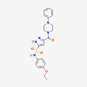 molecular formula C22H25N5O4S B1651166 N-(4-ethoxyphenyl)-5-[(4-phenylpiperazin-1-yl)carbonyl]-1H-pyrazole-3-sulfonamide CAS No. 1239470-39-3