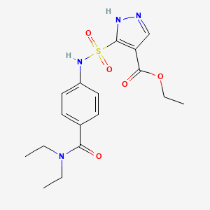 molecular formula C17H22N4O5S B1651169 ethyl 5-{[4-(diethylcarbamoyl)phenyl]sulfamoyl}-1H-pyrazole-4-carboxylate CAS No. 1239714-31-8