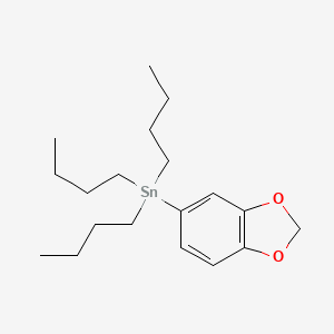 molecular formula C19H32O2Sn B1651174 Stannane, 1,3-benzodioxol-5-yltributyl- CAS No. 124010-49-7