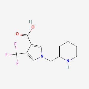 molecular formula C12H15F3N2O2 B1651177 1-(piperidin-2-ylmethyl)-4-(trifluoromethyl)-1H-pyrrole-3-carboxylic acid CAS No. 1240526-65-1