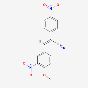molecular formula C16H11N3O5 B1651185 3-(3-(Hydroxy(oxido)amino)-4-methoxyphenyl)-2-(4-(hydroxy(oxido)amino)phenyl)acrylonitrile CAS No. 1241-09-4