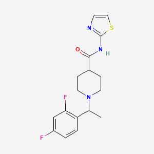 molecular formula C17H19F2N3OS B1651186 1-[1-(2,4-difluorophenyl)ethyl]-N-(1,3-thiazol-2-yl)piperidine-4-carboxamide CAS No. 1241540-17-9