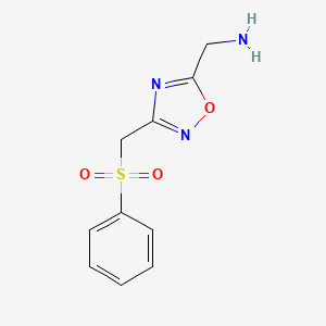 molecular formula C10H11N3O3S B1651192 1-{3-[(Phenylsulfonyl)methyl]-1,2,4-oxadiazol-5-yl}methanamine CAS No. 1242281-95-3