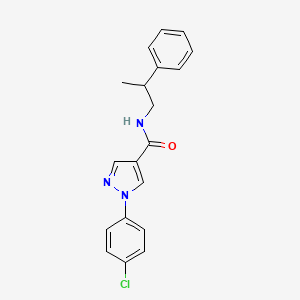 molecular formula C19H18ClN3O B1651194 1-(4-chlorophenyl)-N-(2-phenylpropyl)-1H-pyrazole-4-carboxamide CAS No. 1242873-65-9