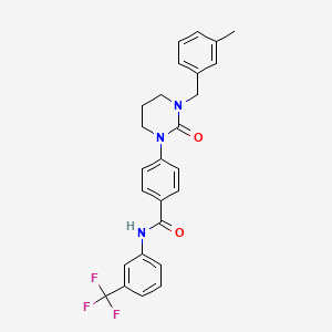 molecular formula C26H24F3N3O2 B1651197 4-[3-(3-methylbenzyl)-2-oxotetrahydropyrimidin-1(2H)-yl]-N-[3-(trifluoromethyl)phenyl]benzamide CAS No. 1242876-09-0