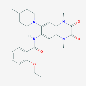 molecular formula C25H30N4O4 B1651203 N-[1,4-dimethyl-7-(4-methylpiperidin-1-yl)-2,3-dioxoquinoxalin-6-yl]-2-ethoxybenzamide CAS No. 1242903-48-5
