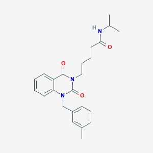 molecular formula C24H29N3O3 B1651214 N-isopropyl-5-[1-(3-methylbenzyl)-2,4-dioxo-1,4-dihydroquinazolin-3(2H)-yl]pentanamide CAS No. 1243064-51-8