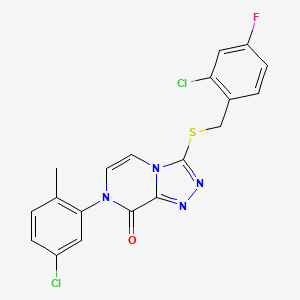 molecular formula C19H13Cl2FN4OS B1651215 3-[(2-chloro-4-fluorobenzyl)thio]-7-(5-chloro-2-methylphenyl)[1,2,4]triazolo[4,3-a]pyrazin-8(7H)-one CAS No. 1243076-16-5