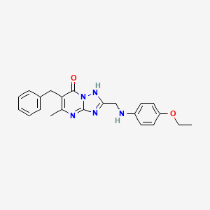 molecular formula C22H23N5O2 B1651218 6-benzyl-2-{[(4-ethoxyphenyl)amino]methyl}-5-methyl[1,2,4]triazolo[1,5-a]pyrimidin-7(4H)-one CAS No. 1243101-85-0